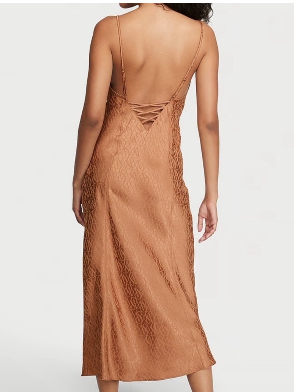 Victoria's Secret Iconic Logo Slip Midi Dress with Side Slit Size Small - Picture 4 of 8